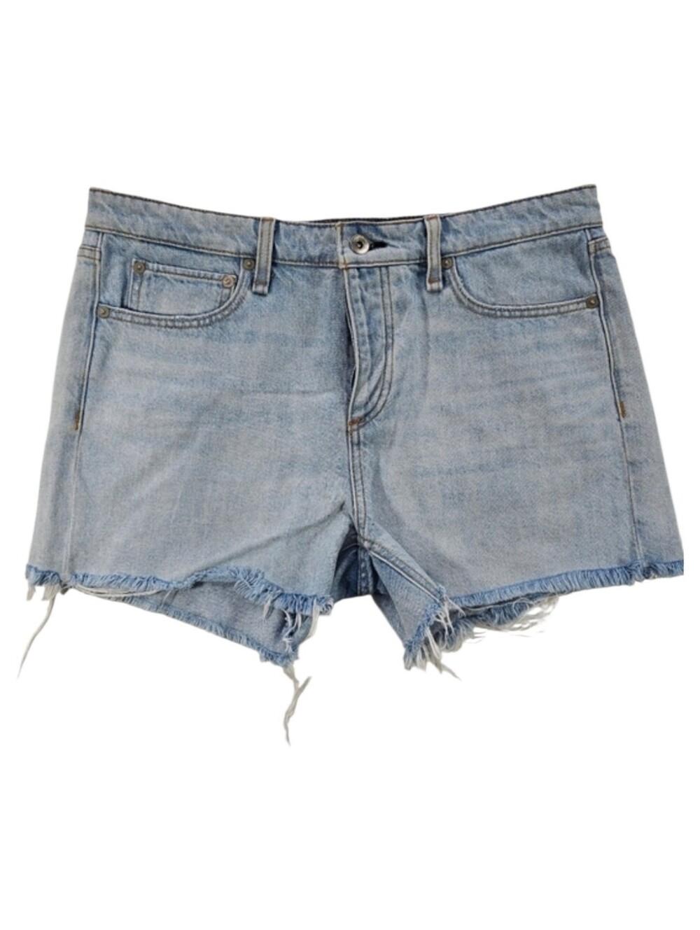 Rag & Bone Lightwash Button‎ Fly Raw Hem Denim Shorts Women's Size 29
